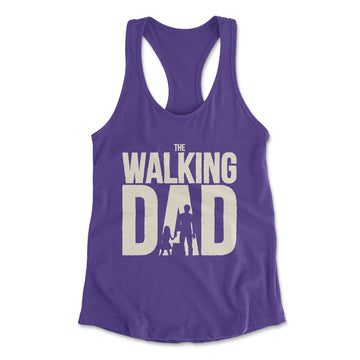 The Walking Dad Womens Racerback Tank in Purple Rush color